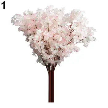 1 buc 3 Ramuri Artificiale Cherry Blossom Buchet de Flori de Nunta pentru Decorațiuni interioare Acasă Decor de Nunta en-Gros de Dropshipping