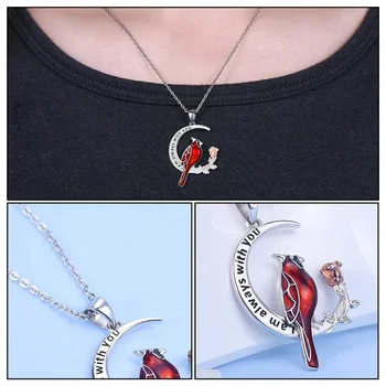 1 buc Rafinat Luna Colier Pandantiv în Formă de Pasăre Cardinal Bijuterii Coliere Pentru Femei Colier Feminin Boho Bijuterii Cadou