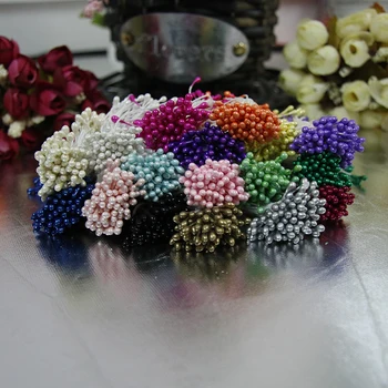 100buc/mulțime de Multi-Culoare Pearl Stamen Mână Mini Lucrători Face Flori de Nunta DIY Coroană de flori de Nunta de Decorare Flori Decorative