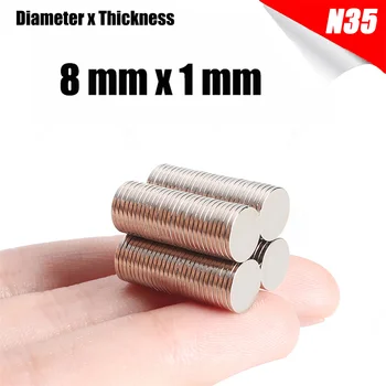 10buc 8mm Diametru N35 Magnet Puternic Magnetice Mici, Rotunde, Magneți de pământuri Rare Căutare Magneți 1/1.5/2/3/4/5/6/8/10mm Grosime
