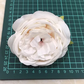 10pc/8cm-9cm Artificiale Bujor Trandafir Alb de Mătase Capete de Flori Pentru Decor Nunta DIY Cununa de Scrapbooking Ambarcațiuni de Flori False