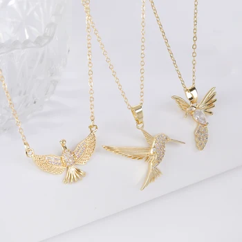 11 Modele Înghiți Colibri Coliere pentru Femei de Moda Bijuterii de Aur de Culoare Lanț de Păsări Animale Pandantiv Collares Joyeria Mujer