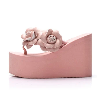 11cm flip flop pene tocuri sandale de vara, papuci de femei pantofi femei fete plaja pantofi de lumină de jos platforma de flori lucrate manual