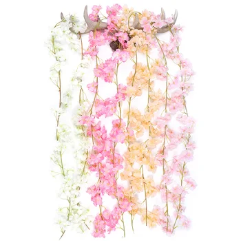 135 Capete De Flori Artificiale De Mătase Floare De Cires Crescut De Viță De Vie Agățat De Perete Decor Floare Rattan Fals Coroană De Flori Decor Acasă