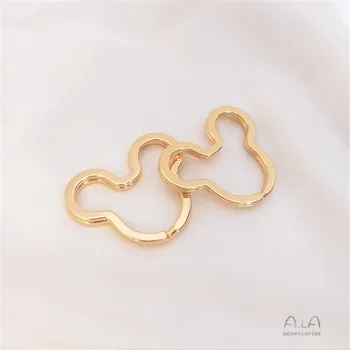 14K Aur Placat cu Desene animate speciale în formă de inel de chei de flori în formă de stea cap de Mickey DIY cheie inel de agățat inel inel de agățat