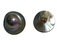 18-20mm Naturale Gri Rondelle Mabe Cercel de Perla cu 925 Sterling Silver Stud
