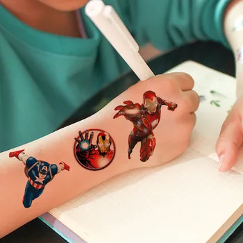 1buc Avengers Marvel Tatuaj Temporar Autocolante Captain America, Iron Man, Hulk Fata Brațul Tatuaj Fals de Desene animate Drăguț Corp de Copil Jucărie