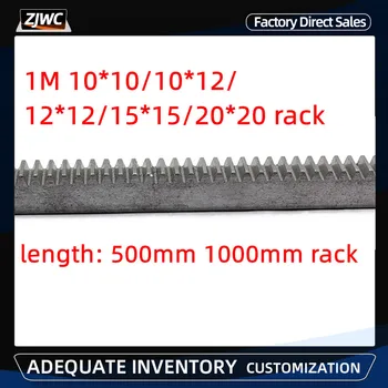 1Mod 10x10 10x12 12x12 15x15 20x20 500mm, 1000mm spur Gear rack 1M Gear rack de Precizie cnc direct dinți de cremalieră și pinion