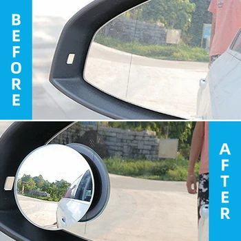 2 buc Reglabile Masina Blind Spot Sticla Oglinda 360 Secundare cu Unghi Larg de Vizualizare Spate Mici Fara rama Rotunda Oglinda Auto de Siguranta de Conducere