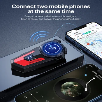 2 in 1 cu Microfon Dual Cască setul cu Cască Bluetooth 5.0 Asociat cu 2 telefoane Wireless Hands-free call IP67 Căști