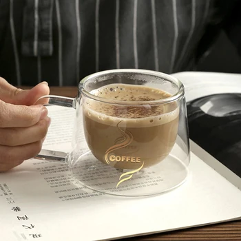 200ml Simplu Dublu-Strat Transparent Izolate Termic Cană de Cafea din Sticlă cu Perete Dublu de Sticla Cupa Vacuum Cupa pentru Cadouri
