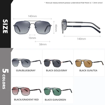2022 Brand Clasic Pilot Pătrat Bărbați ochelari de Soare Polarizat de Conducere de sex Masculin Ochelari de Soare Poligon Gradient lens Femei Ochelari Anti-UV