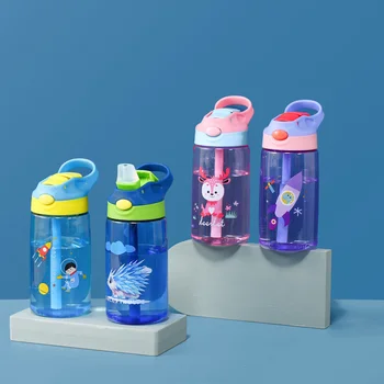 2022 Brand de Moda pentru Copii Paie Ceașcă de Plastic, Sticle de Apa de Copil Desene animate Ncreative Student Fierbător de Apă Sticle de Copii de Școală
