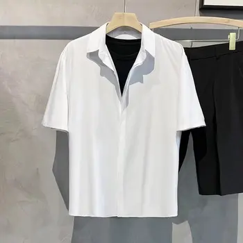 2022 casual de vara tricou barbati maneca scurta rândul său, în jos guler de culoare vândute shirt pentru bărbați