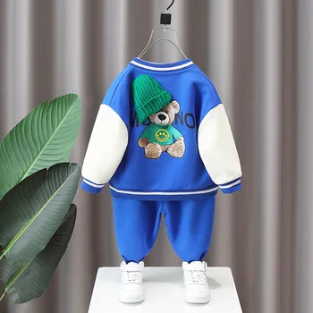 2022 Copil Haine de Toamna Stil coreean Desene animate cu Maneca Lunga, Paltoane + tricouri + Pantaloni Unisex Copil Tinuta Fete Baieti Seturi de Îmbrăcăminte