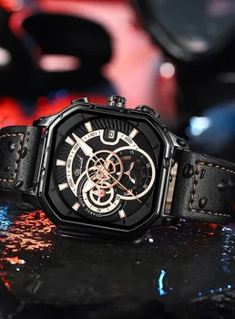 2022 Nou design ceasuri de Moda Cuarț Square Mens ceas Luminos ceas pentru bărbați sport de lux original încheietura ceas montre homme