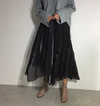 2022 O Linie Japonez Harajuku Toamna Iarna Femei Fusta Talie Mare, Solid, De Sex Feminin Coreeană Streetwear Elegante, Fuste Lungi
