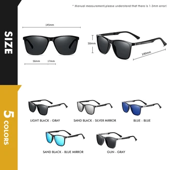 2022 Polarizat ochelari de Soare pentru Bărbați Aluminiu cu Strat Anti-Orbire Lentile de Conducere Pătrat Brand de ochelari de Soare de sex Masculin UV400 sonnenbrille herren