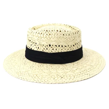 2022 Vara Pălărie De Paie De Moda Casual, Panama Beach Fedora Pălărie Largă Respirabil Soare Pălării Panama Pentru Femei