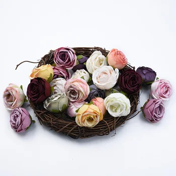 20buc Delicate Album Trandafiri Capul Nunta Acasă Decorative Accesorii Decor de Crăciun DIY Meserii Flori Artificiale Ieftine
