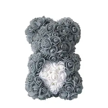 25 cm Teddy a Crescut Urs Cu inima Artificiala PE Urs din Flori de Trandafir de Ziua Îndrăgostiților Pentru Prietena Femei Soția Ziua Mamei Cadouri