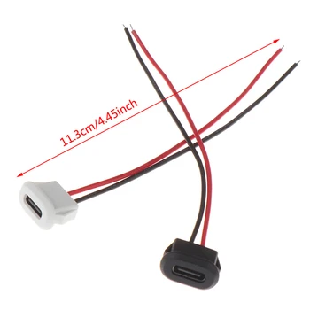 2Pin USB-C TypeC Conector Impermeabil la Comprimarea Directă Baza de sex Feminin de sex Feminin Socket Interfață de Încărcare Cu Sârmă de Sudare Soclu