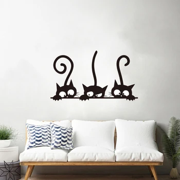 30x20cm Trei Pisica Neagra DIY Autocolante de Perete Animale Lovely Room Decor Personalitate Vinil Decalcomanii de Perete