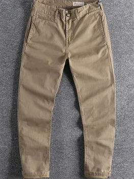 3316# de Primăvară și de Toamnă New American Retro Diagonal Țesute Cargo Pantaloni pentru Barbati este Simplu, Bumbac Spalat Slim Pantaloni Drepte