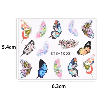3D Gradient Fluture Colorat de Unghii Autocolante Hortensie Unghii Glisante Decal Acuarelă de Apă Fluture Tatuaj Pentru Decorarea Unghiilor