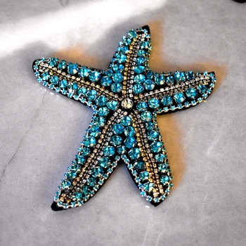 3D Handmade cu Margele Stras Patch-uri steaua de mare Coase pe Crystal Star Plasture ștrasuri din Mărgele Aplicatiile de Patch-uri