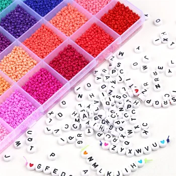 3mm Șirag de mărgele de Semințe Set Cutie Pentru Bijuterii DIY Face Bomboane de Culoare Ambarcațiuni Mici Margele Kit Brățară Colier Accesorii Consumabile Noi la Modă