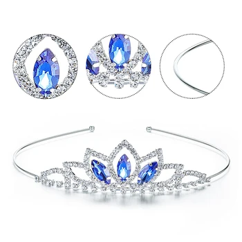 3pcs/set Fete Printesa Stras Coroana de Cristal Colorate Tiara Coroana Bentita, pentru Copil Mireasa Nunta de Păr Bijuterii Accesorii