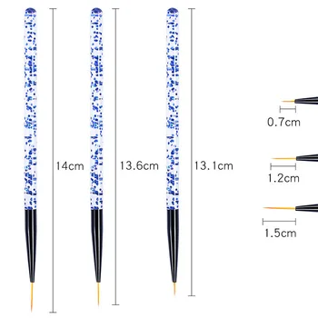 3Pcs/set Nail Art Pensule pentru Gel de Unghii UV Stilou Desen Linie de Grilă franceză de Design de Unghii, Instrumente de Manichiură Unghii Accesorii