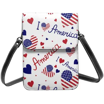 4 iulie Steagul American Geantă de Umăr Iubesc America de Cumpărături Femeie de Telefon Mobil Sac de Cadouri Reutilizabile Genti din Piele