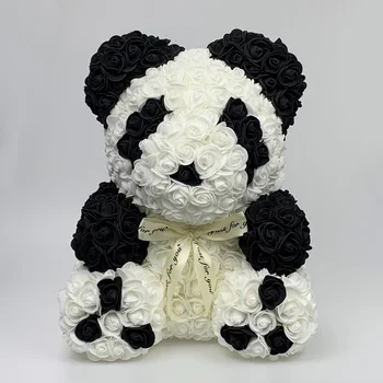 40cm Crescut Urs Artificiale Spuma Floare Trandafir Panda Decoratiuni sau Cadouri Pentru Memorial Day și Festivalul de Ziua Recunoștinței Ziua