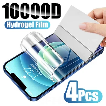 4BUC Acoperire Completă Hidrogel Film Pentru iPhone 11 12 13 14 Pro Max Ecran Protector Pentru iPhone 6 7 8 Plus X XS XR Ecran Protector