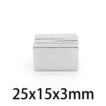 5-70 buc 25x15x3mm Magnet de Neodim 25*15*3 mm N35 Neodim Bloc Super-Puternic, Puternică Magnetic Permanent imanes Bloc
