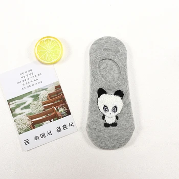 5 Perechi/Lot Harajuku Femei Șosete De Bumbac Imprimare Model Animal Pisică, Iepure, Panda Drăguț Meias Silicon Alunecare Casual Respirabil Șosete