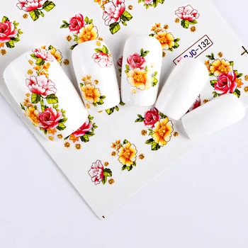 55Pcs 3D Colorat Frumusete Unghii Autocolante de Unghii Flori Autocolante Creative Adeziv Set de Decorare Unghii DIY Arta Manichiura TRBJC55