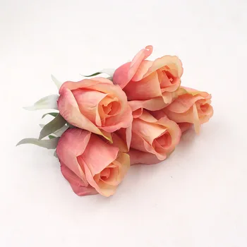 5pcs 7cm Flori Artificiale Lalea Trandafir de Matase Cap Pentru DIY Scrapbooking Ambarcațiuni Manual Accesorii de Nunta de Decorare Coroană de Flori