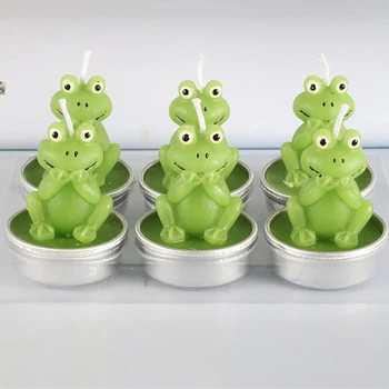 6Pcs/set Decor Acasă Meserii de Artă Lumânare Creative Animal Broască în Formă de Lumânări fără Fum Desktop Ornamente Lumânare Copii Cadouri