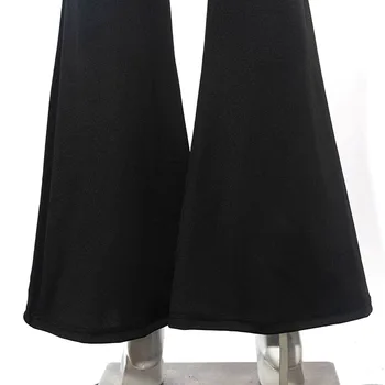 90 Stil Urban Boot Cut Pantaloni Talie Inalta-Negru de Epocă Pantaloni Skinny Modă Indie Casual pentru Femei Pantaloni