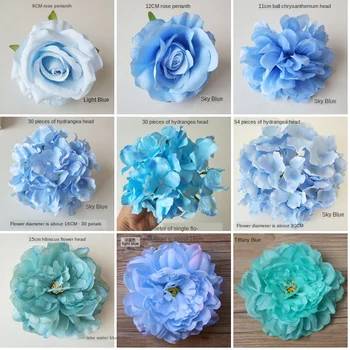 Albastru de Mătase Artificială Bujor Trandafir Flori Hortensie Nunta Birou Petrecere de Ziua Îndrăgostiților Acasă DIY Ghid Nunta Decor Flori