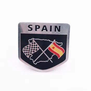 Aliaj de aluminiu Scut Styling Spania Națională spaniolă Steaguri cu Emblema Decalcomanii Autocolante Auto 5x5cm Automobile Accesorii decorative