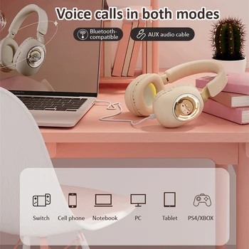 Animale de Companie drăguț Cască LED Wireless Compatibil Bluetooth Casti cu Microfon Strălucind Căști pentru Copii/Copii/Fete Cadouri