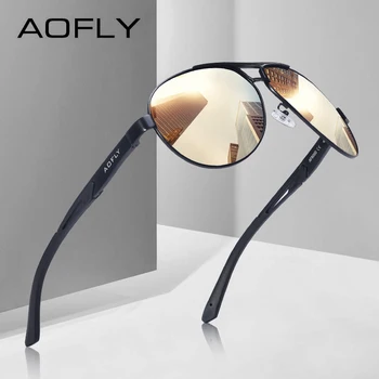 AOFLY DESIGN de BRAND Pilot Polarizat ochelari de Soare Vintage Supradimensionate Cadru Metalic ochelari de Soare de Conducere de sex Masculin Ochelari AF8050