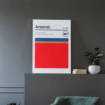 Arsenal Stil Retro Pantone Imprimare Poster Londra Abstract Roșu De Moda Printuri De Arta De Perete Moderne Panza Pictura Nordică Decor Acasă