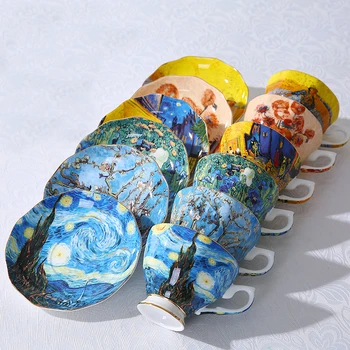 Arta lui Van Gogh Pictura Cani de Cafea Noaptea Înstelată, Floarea-soarelui, Semănătorul, Irisi la Saint-Remy de Cafea cesti de ceai