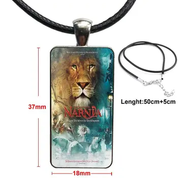 Aslan Leu Cronicile Din Narnia Oțel Sticlă De Culoare Cabochon Dreptunghi Cu Pandantiv În Formă De Cravată Colier Pentru Femei Bijuterii