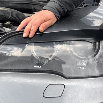 Auto Frontal Rășină Faruri Spranceana Pleoapa Acoperă Garnitura pentru BMW X5 E70 2007-2013 Negru Lucios